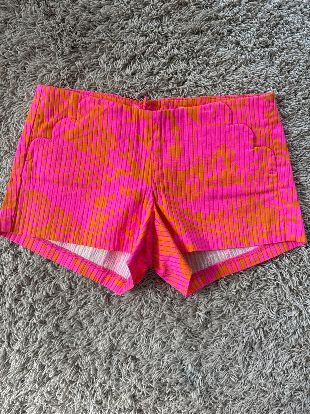 Lilly Pulitzer Bright Pink & Orange Patterned Women's Shorts Sz. 00